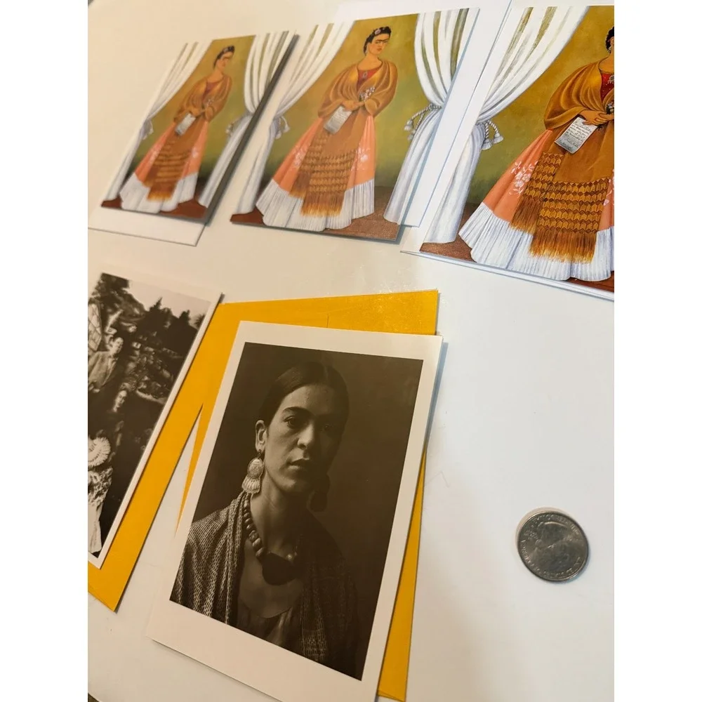 Lot of 5 Cards Frida Kahlo Artist Painting Self Greeting w envelopes Art Mexican